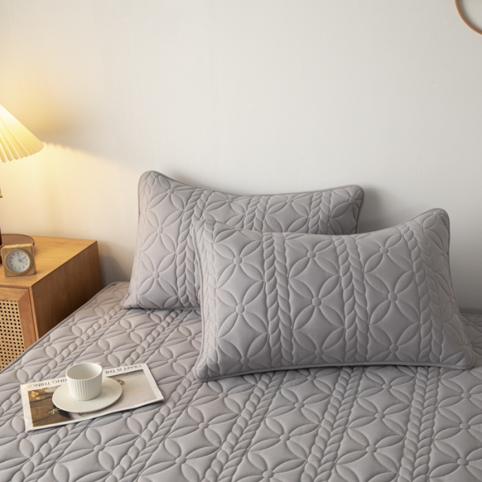 91家纺网 家纺一手货源 找家纺 芬晴 2023新款A类母婴级防水大豆夹棉枕套一对叶语 星灰