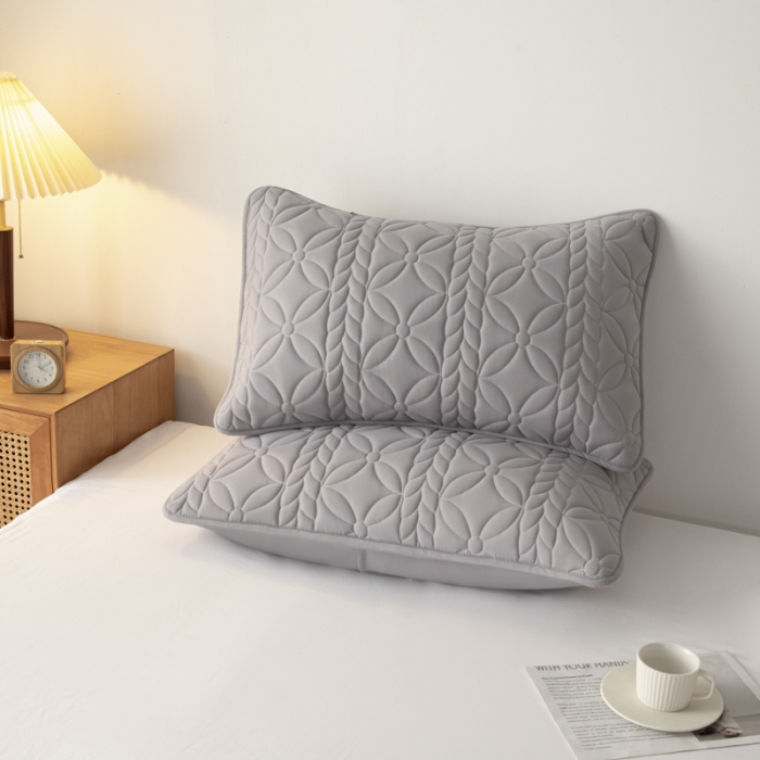 91家纺网 家纺一手货源 找家纺 芬晴 2023新款A类母婴级防水大豆夹棉枕套一对叶语 星灰