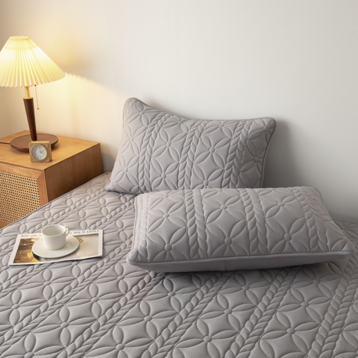 91家纺网 家纺一手货源 找家纺 芬晴 2023新款A类母婴级防水大豆夹棉枕套一对叶语 星灰