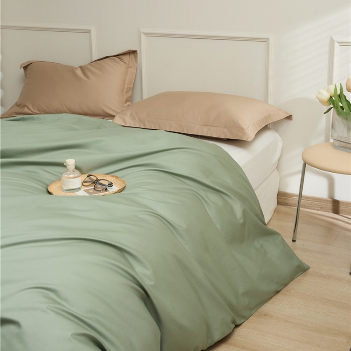 91家纺网 家纺一手货源 找家纺 新款长绒棉单品系列-被套 若竹绿