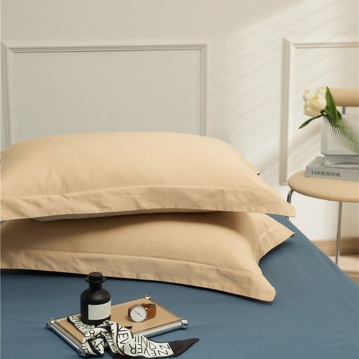 91家纺网 家纺一手货源 找家纺 新款长绒棉单品系列-枕套 奶油杏