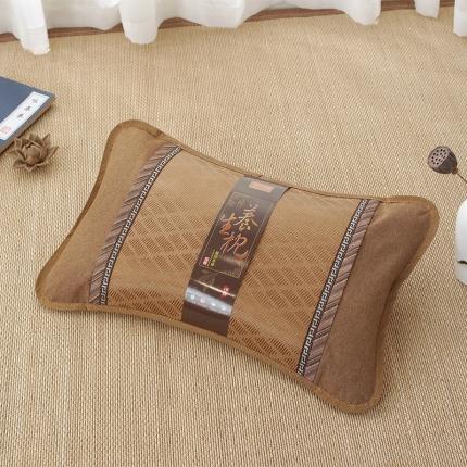 91家纺网 家纺一手货源 找家纺 航途 2025新款 麻将冰藤枕头 风雅集--细冰藤咖色35*56