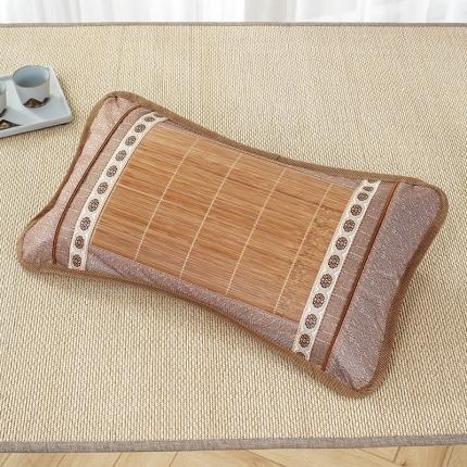 91家纺网 家纺一手货源 找家纺 航途 2025新款 麻将冰藤枕头 高山藤枕-咖色35*56