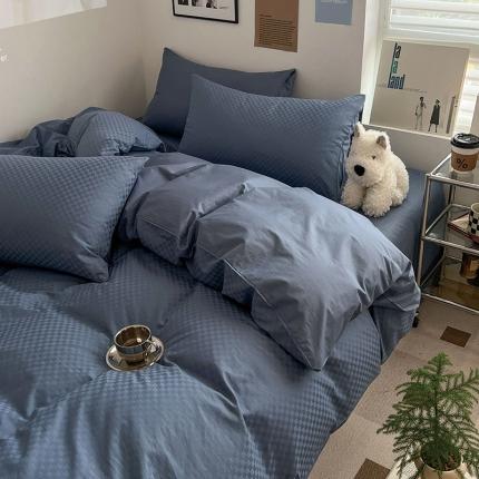 91家纺网 家纺一手货源 找家纺 （总）三朵 2023新款提花混搭缎格DG系列四件套