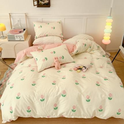 91家纺网 家纺一手货源 找家纺 昔可 2023春日新款全棉3 粉嫩小郁金