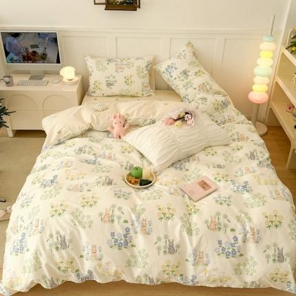 91家纺网 家纺一手货源 找家纺 昔可 2023春日新款全棉3 花花小兔