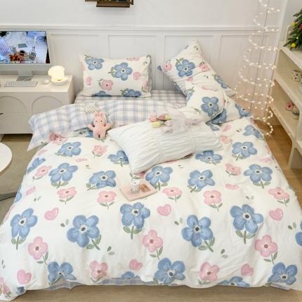 91家纺网 家纺一手货源 找家纺 昔可 2023春日新款全棉3 油画粉蓝花