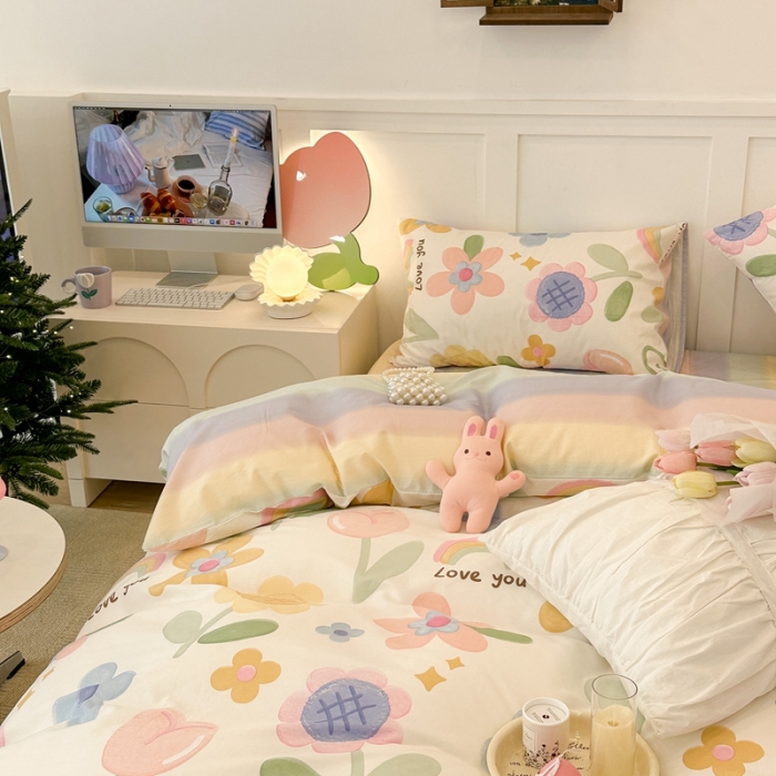 91家纺网 家纺一手货源 找家纺 昔可 2023春日新款全棉3 春日向阳花