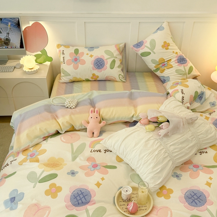 91家纺网 家纺一手货源 找家纺 昔可 2023春日新款全棉3 春日向阳花