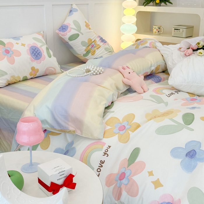 91家纺网 家纺一手货源 找家纺 昔可 2023春日新款全棉3 春日向阳花