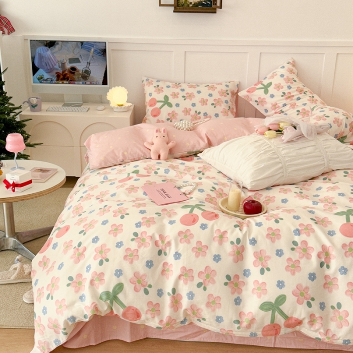 91家纺网 家纺一手货源 找家纺 昔可 2023春日新款全棉3 春日樱花