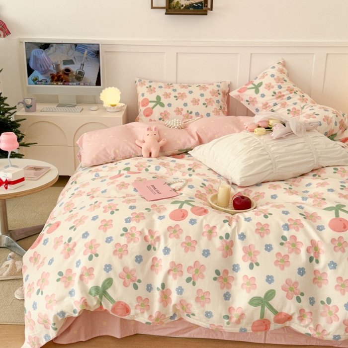 91家纺网 家纺一手货源 找家纺 昔可 2023春日新款全棉3 春日樱花