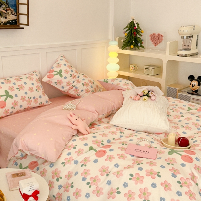 91家纺网 家纺一手货源 找家纺 昔可 2023春日新款全棉3 春日樱花