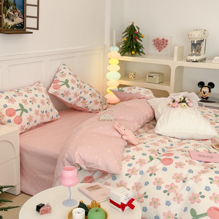 91家纺网 家纺一手货源 找家纺 昔可 2023春日新款全棉3 春日樱花