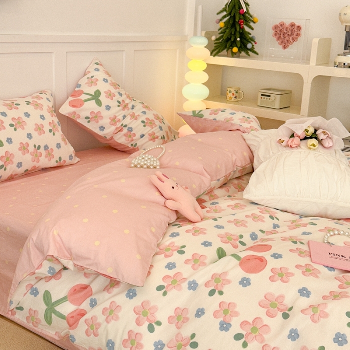 91家纺网 家纺一手货源 找家纺 昔可 2023春日新款全棉3 春日樱花