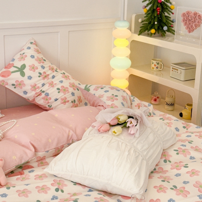 91家纺网 家纺一手货源 找家纺 昔可 2023春日新款全棉3 春日樱花