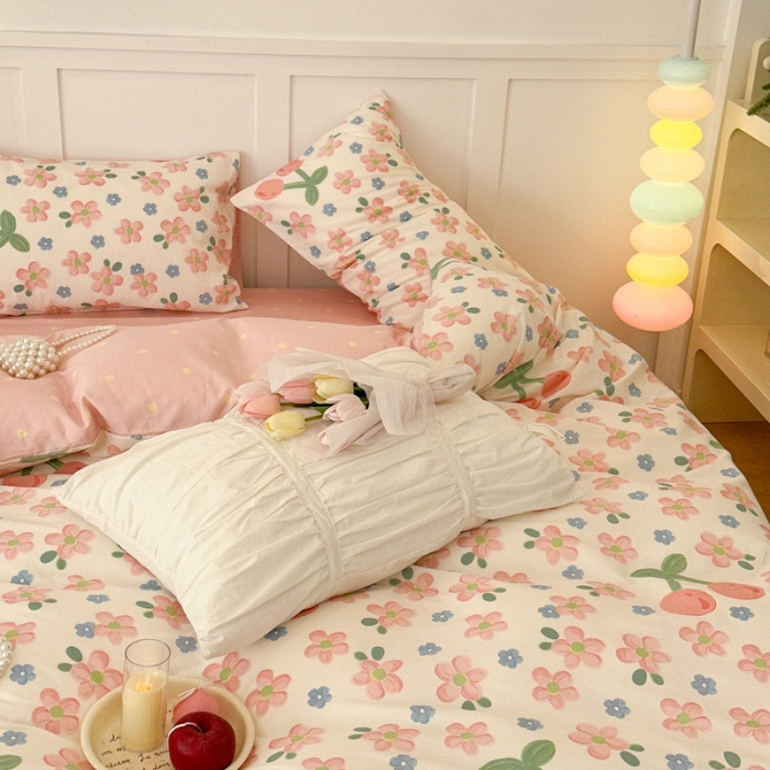 91家纺网 家纺一手货源 找家纺 昔可 2023春日新款全棉3 春日樱花