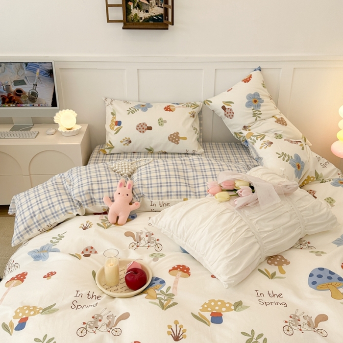 91家纺网 家纺一手货源 找家纺 昔可 2023春日新款全棉3 单车兔