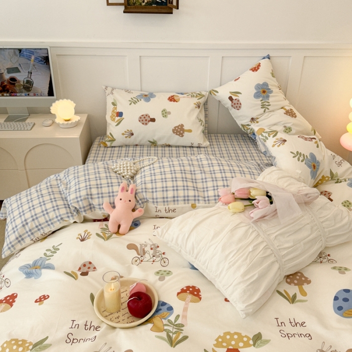 91家纺网 家纺一手货源 找家纺 昔可 2023春日新款全棉3 单车兔