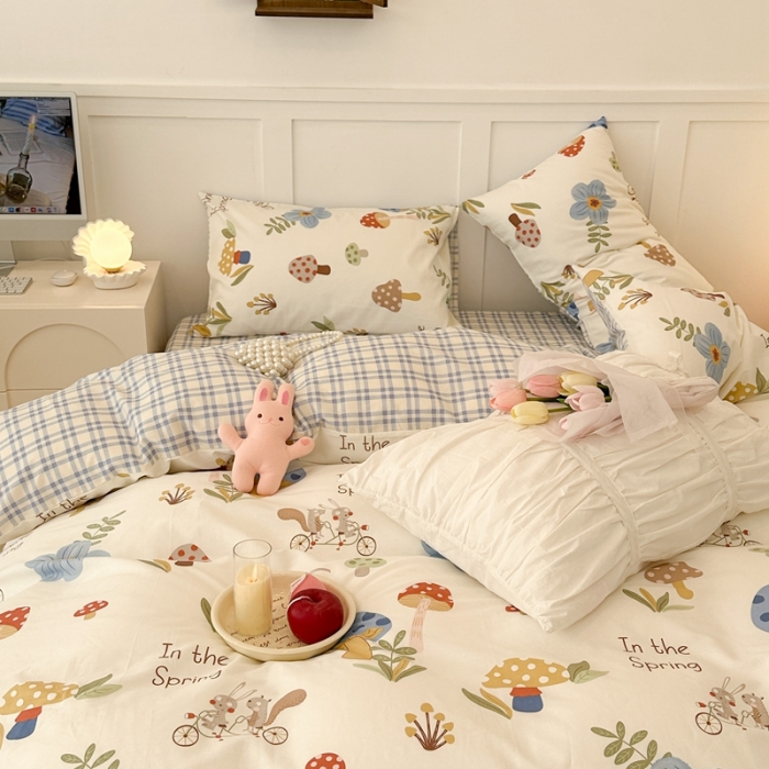 91家纺网 家纺一手货源 找家纺 昔可 2023春日新款全棉3 单车兔