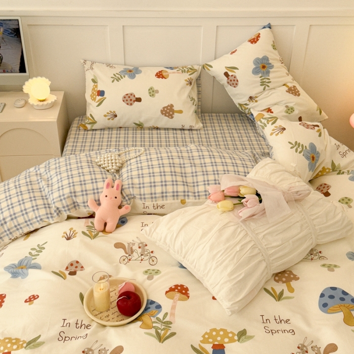 91家纺网 家纺一手货源 找家纺 昔可 2023春日新款全棉3 单车兔