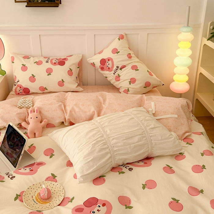 91家纺网 家纺一手货源 找家纺 昔可 2023春日新款全棉3 粉果果兔