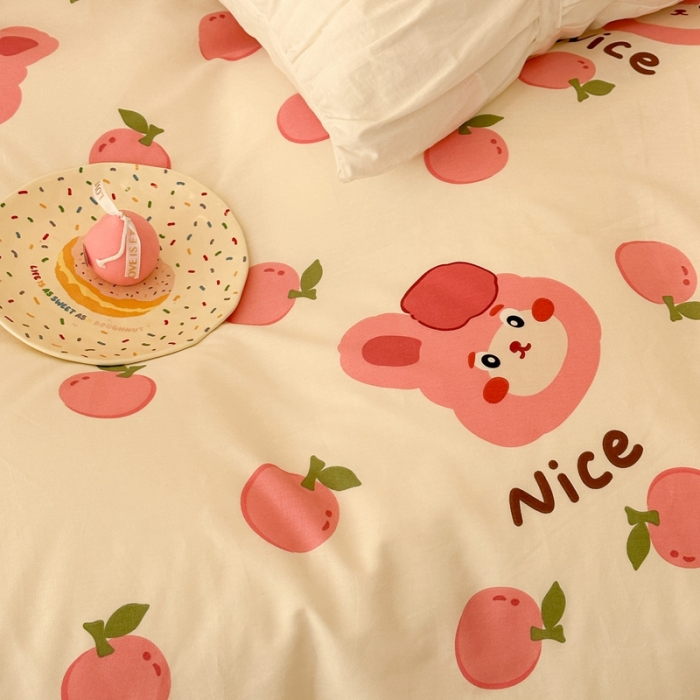 91家纺网 家纺一手货源 找家纺 昔可 2023春日新款全棉3 粉果果兔