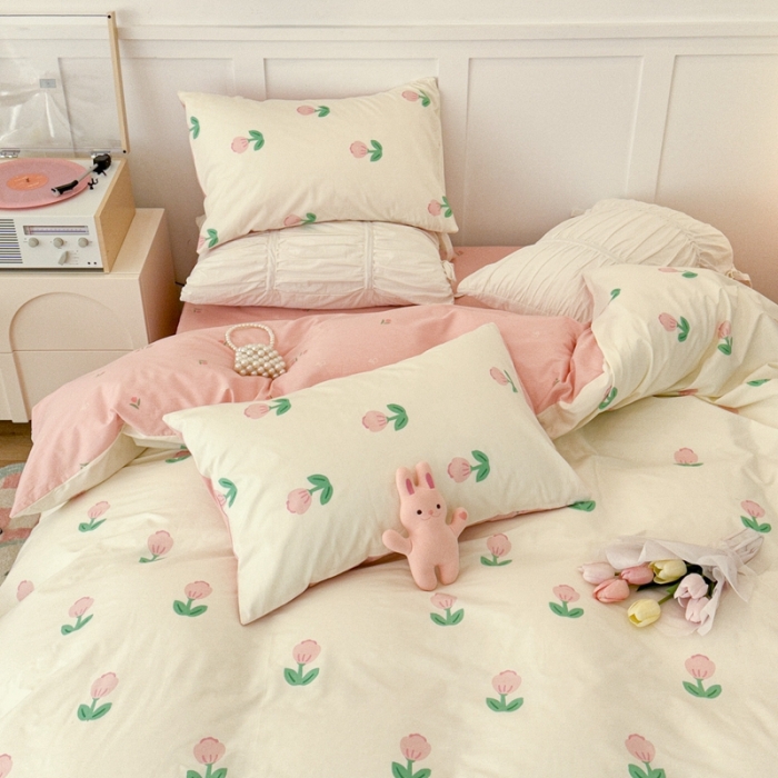 91家纺网 家纺一手货源 找家纺 昔可 2023春日新款全棉3 粉嫩小郁金