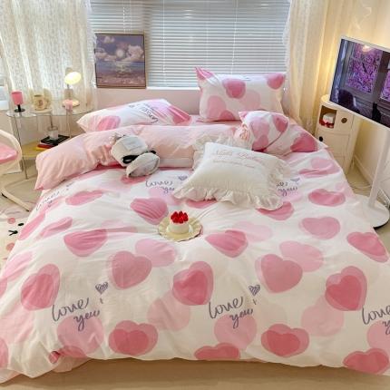 昔可 2023春日新款全棉3 粉色心心相印