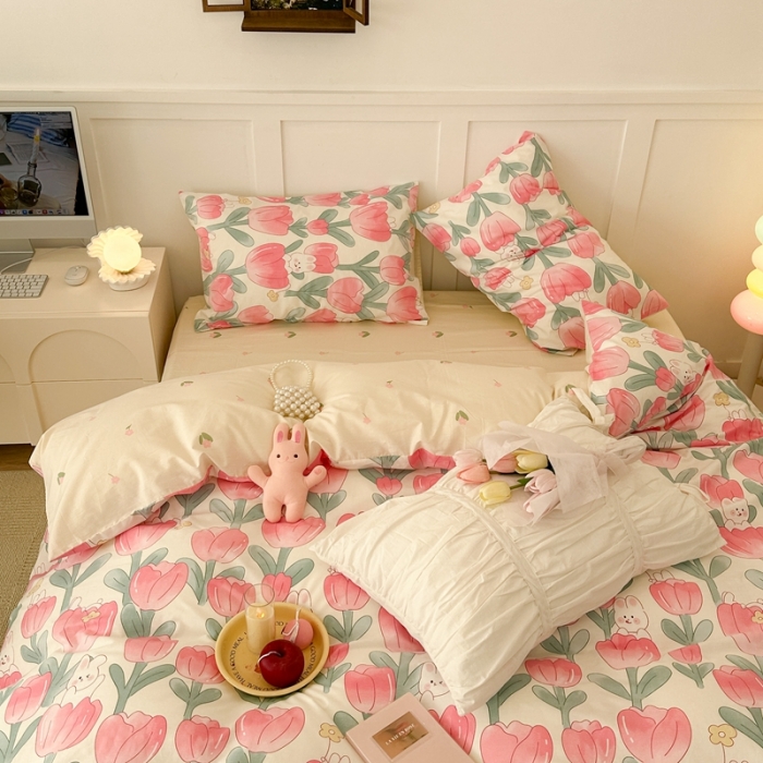 91家纺网 家纺一手货源 找家纺 昔可 2023春日新款全棉3 馥郁小兔几