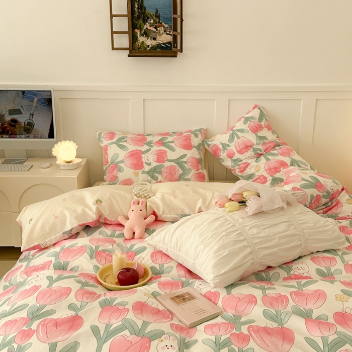 91家纺网 家纺一手货源 找家纺 昔可 2023春日新款全棉3 馥郁小兔几