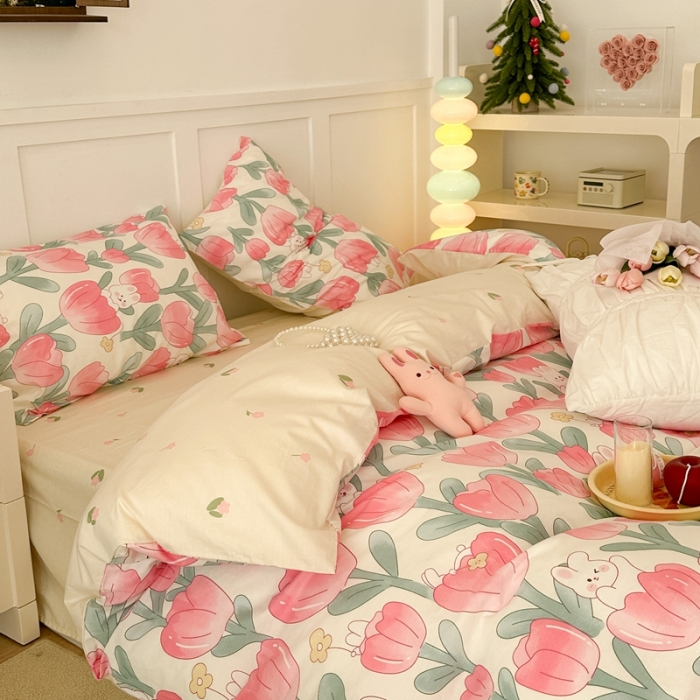 91家纺网 家纺一手货源 找家纺 昔可 2023春日新款全棉3 馥郁小兔几