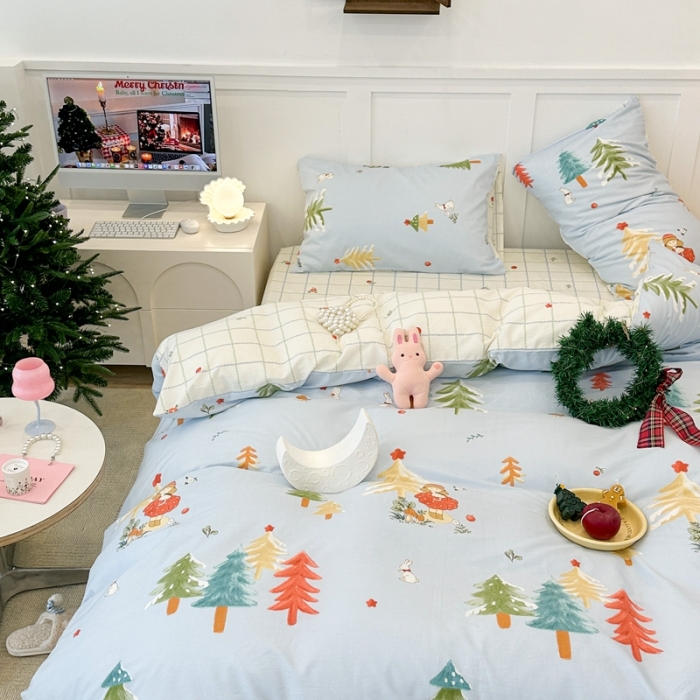 91家纺网 家纺一手货源 找家纺 昔可 2023春日新款全棉3 圣诞女孩