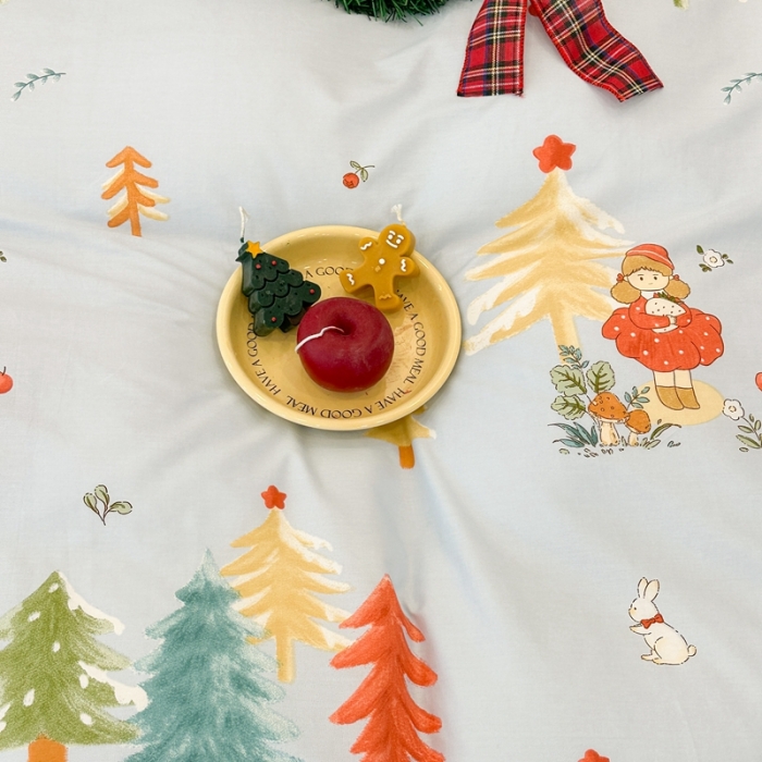 91家纺网 家纺一手货源 找家纺 昔可 2023春日新款全棉3 圣诞女孩