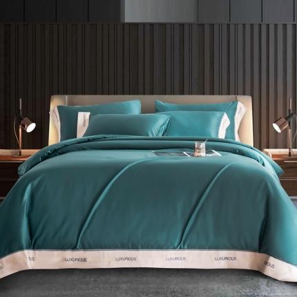 91家纺网 家纺一手货源 找家纺 （总）米奈 2024年新款水洗真丝贴边绣花四件套-奈利