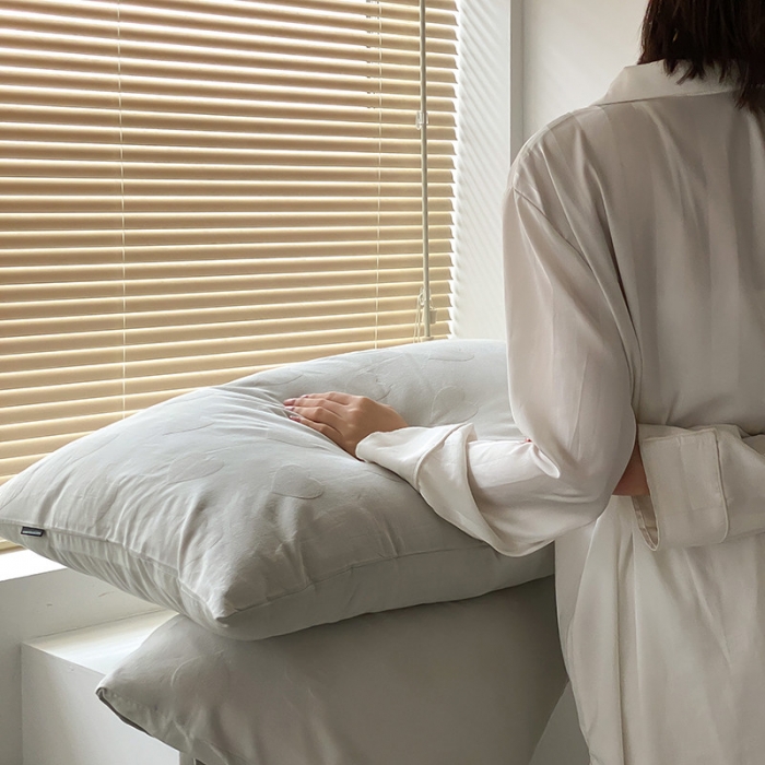 91家纺网 家纺一手货源 找家纺 莱福仕家纺2024新款泡芙水洗棉大豆夏被 爱心-素雅灰