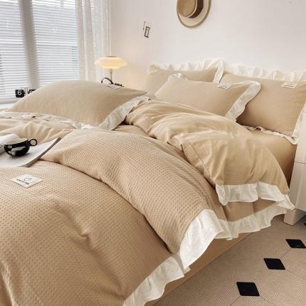 91家纺网 家纺一手货源 找家纺 （总）雅萱 2023新款华夫格四件套