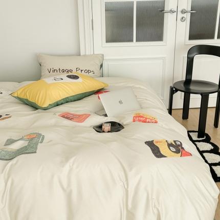 91家纺网 家纺一手货源 找家纺 昔可 2023新款大版全棉 复古留声机