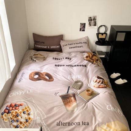 91家纺网 家纺一手货源 找家纺 昔可 2023新款大版全棉 下午茶咖啡