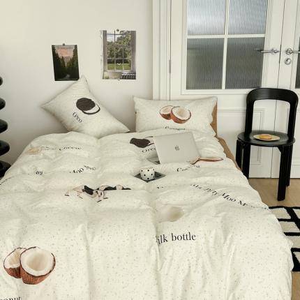 91家纺网 家纺一手货源 找家纺 昔可 2023新款大版全棉 椰子奶牛