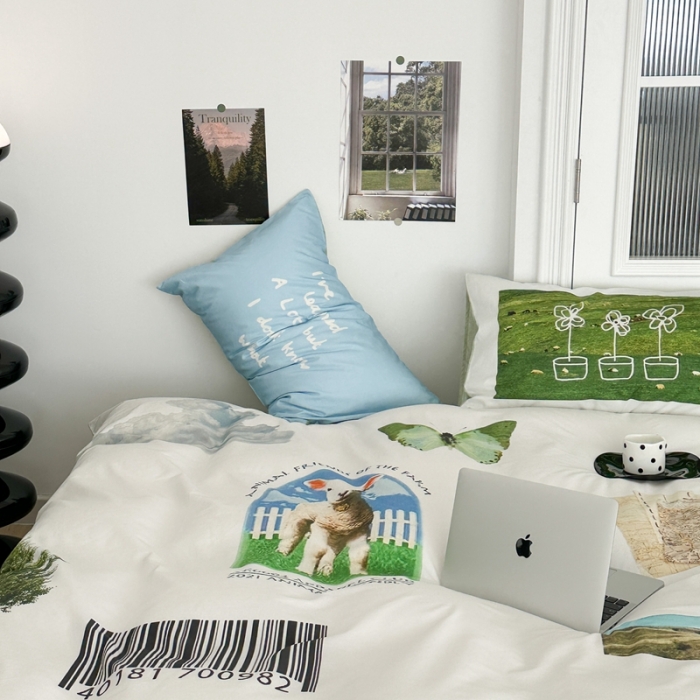 91家纺网 家纺一手货源 找家纺 昔可 2023新款大版全棉 草原羊驼