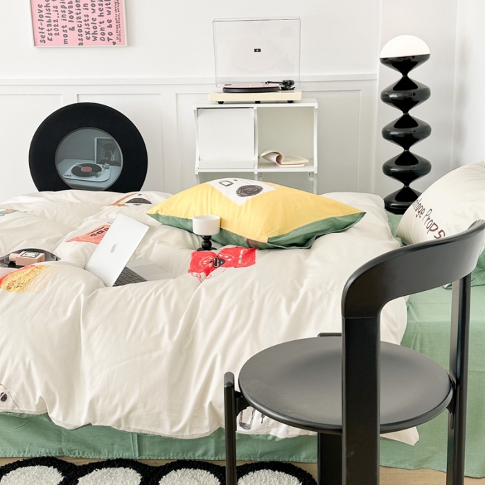 91家纺网 家纺一手货源 找家纺 昔可 2023新款大版全棉 复古留声机