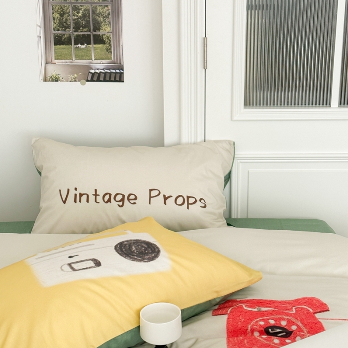 91家纺网 家纺一手货源 找家纺 昔可 2023新款大版全棉 复古留声机