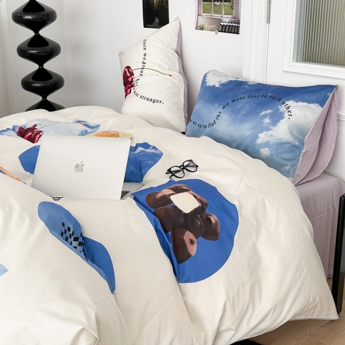 91家纺网 家纺一手货源 找家纺 昔可 2023新款大版全棉 吉他小熊