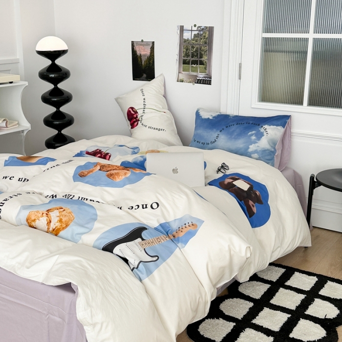 91家纺网 家纺一手货源 找家纺 昔可 2023新款大版全棉 吉他小熊