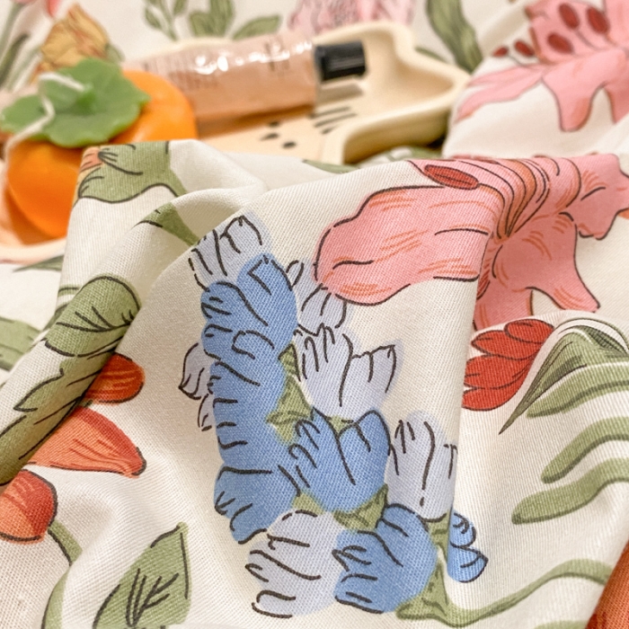 91家纺网 家纺一手货源 找家纺 晨希 2023新款全棉印花四件套 百花园