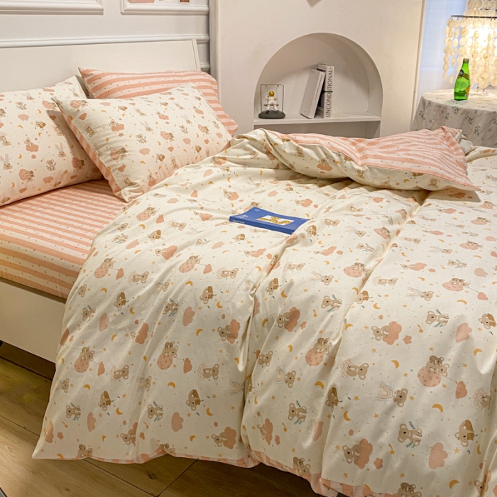 91家纺网 家纺一手货源 找家纺 晨希 2023新款全棉印花四件套 彩虹