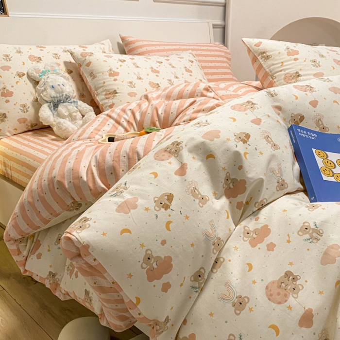 91家纺网 家纺一手货源 找家纺 晨希 2023新款全棉印花四件套 彩虹