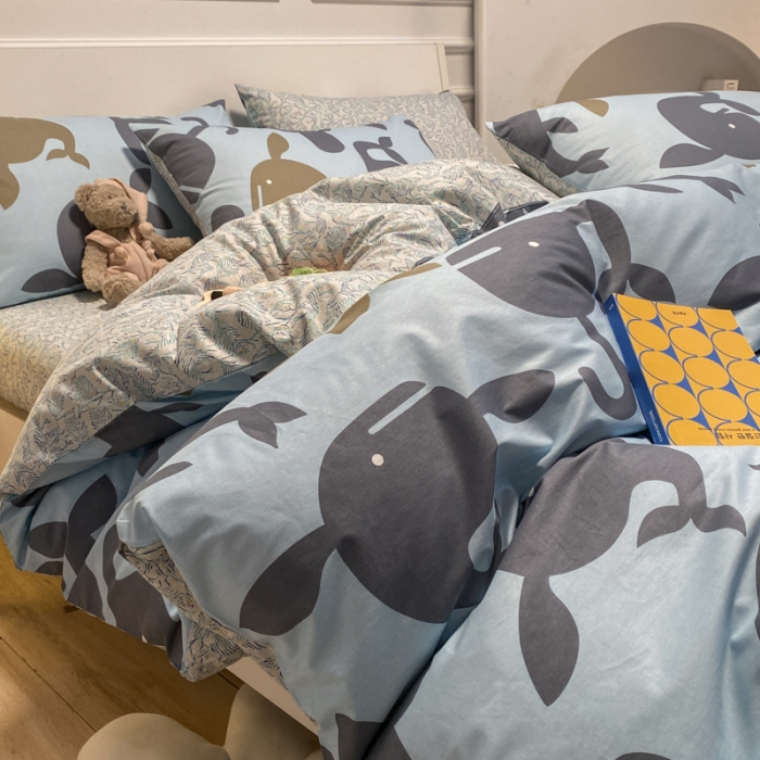 91家纺网 家纺一手货源 找家纺 晨希 2023新款全棉印花四件套 大鱼海棠