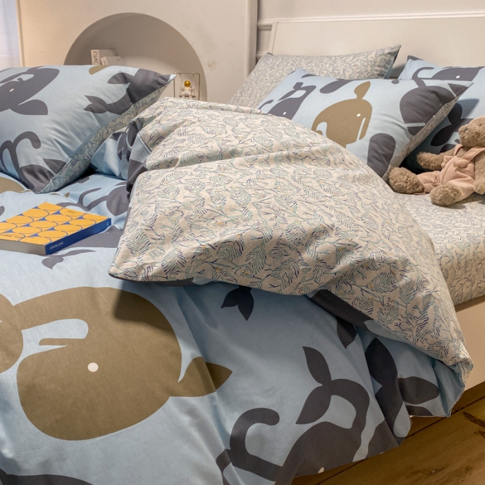 91家纺网 家纺一手货源 找家纺 晨希 2023新款全棉印花四件套 大鱼海棠